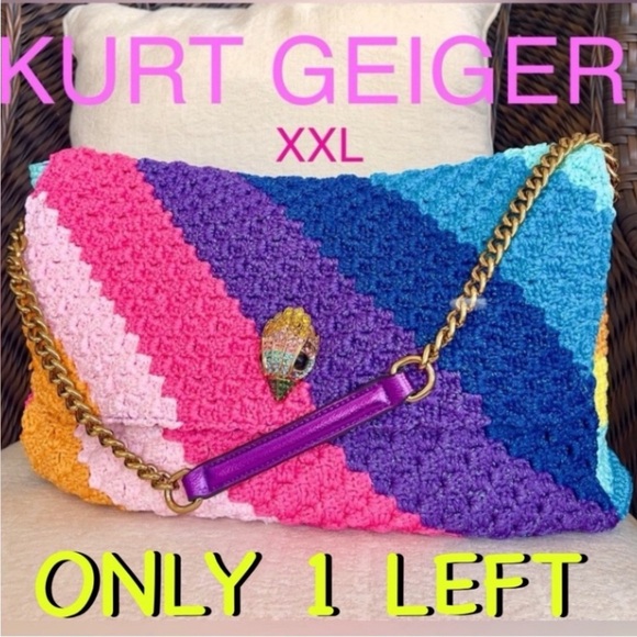 Kurt Geiger Handbags - KURT GEIGER Crochet Rainbow XXL EXTRA LARGE SHOULDER bag